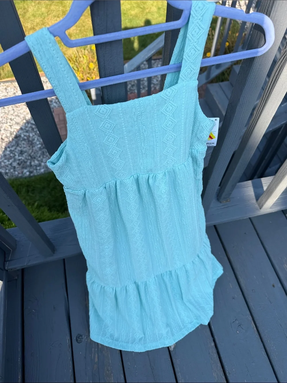 Carter's Girls Aqua Textured Sundress Sz 7
